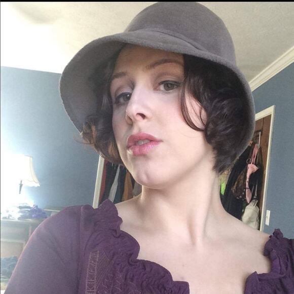 Vtg 20s gray cloche hat flapper 60s repro - Picture 13 of 14